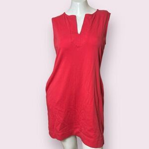 New York and Company Pink Medium Sleeveless Mini Cotton Dress with Pockets